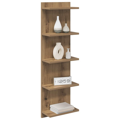 Wandplank 2 pcs Artisanaal eiken 30 x 15 x 100 cm Bewerkt hout
