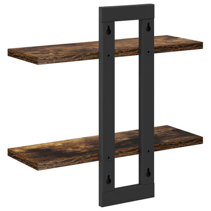 Zwevende schappen Gerookt eiken 40 x 15 x 40 cm Bewerkt hout