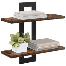 Zwevende schappen Gerookt eiken 40 x 15 x 40 cm Bewerkt hout