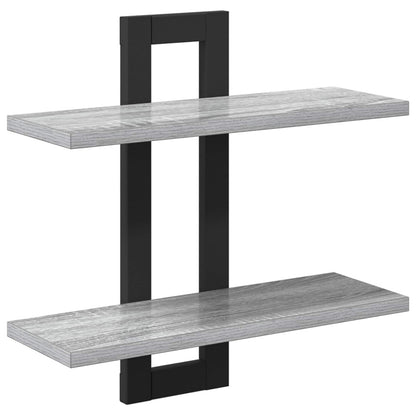 Zwevende schappen Grijs Sonoma 40 x 15 x 40 cm Bewerkt hout