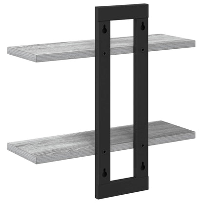 Zwevende schappen Grijs Sonoma 40 x 15 x 40 cm Bewerkt hout