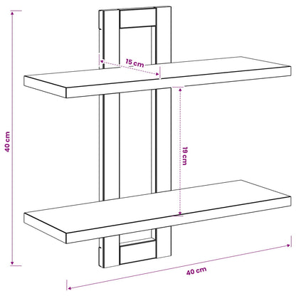 Zwevende schappen Grijs Sonoma 40 x 15 x 40 cm Bewerkt hout