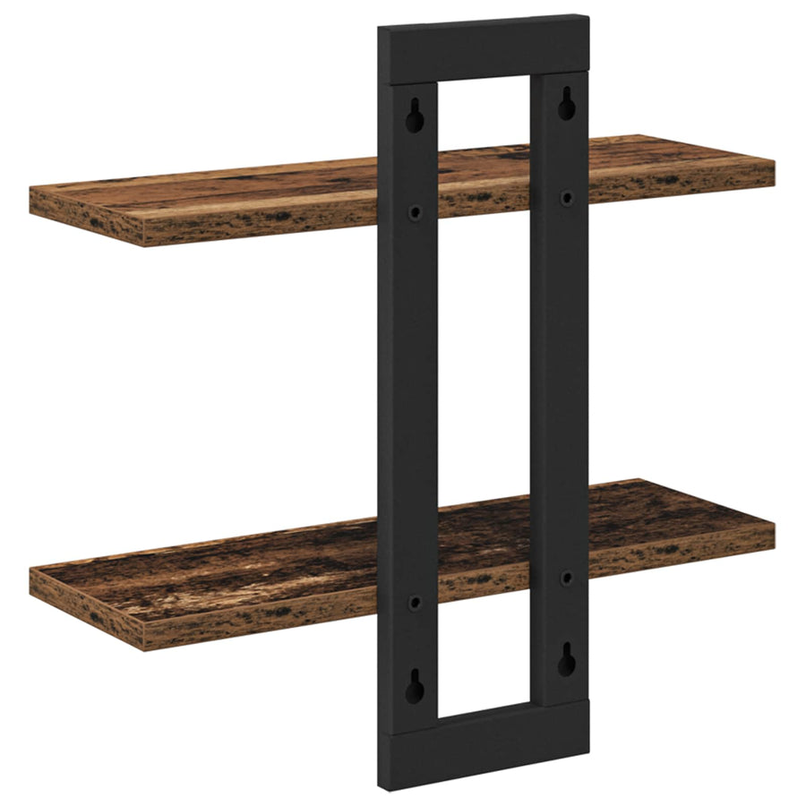 Zwevende schappen Oud hout 40 x 15 x 40 cm Bewerkt hout
