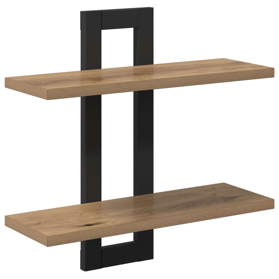 Zwevende schappen Artisanaal eiken 40 x 15 x 40 cm Bewerkt hout