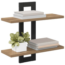 Zwevende schappen Artisanaal eiken 40 x 15 x 40 cm Bewerkt hout