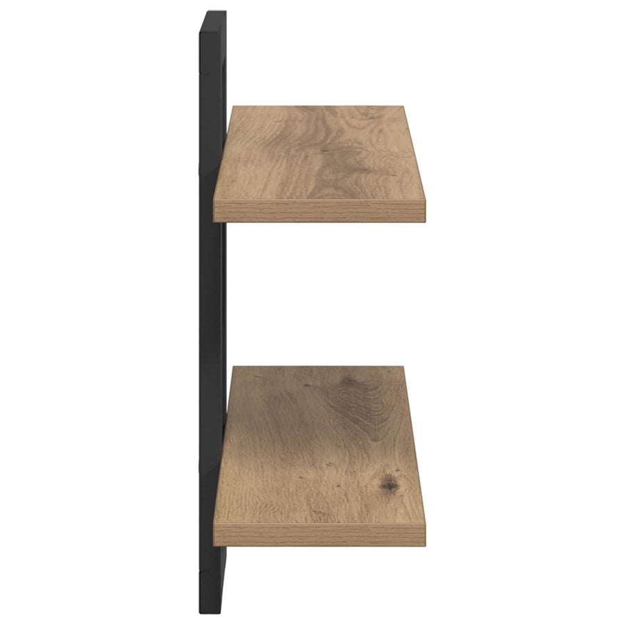 Zwevende schappen Artisanaal eiken 40 x 15 x 40 cm Bewerkt hout