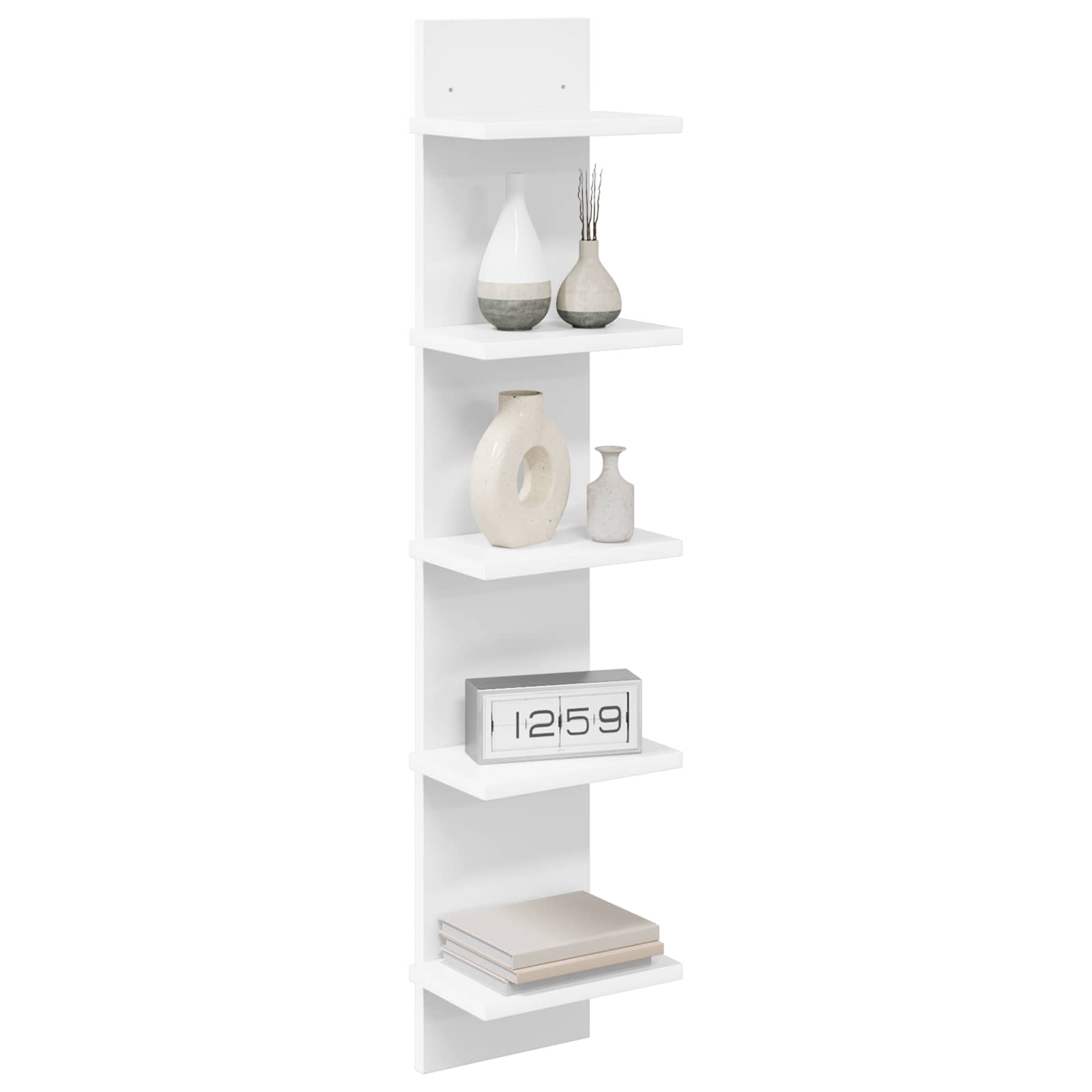 Wandplank Wit 22 x 15 x 100 cm Bewerkt hout