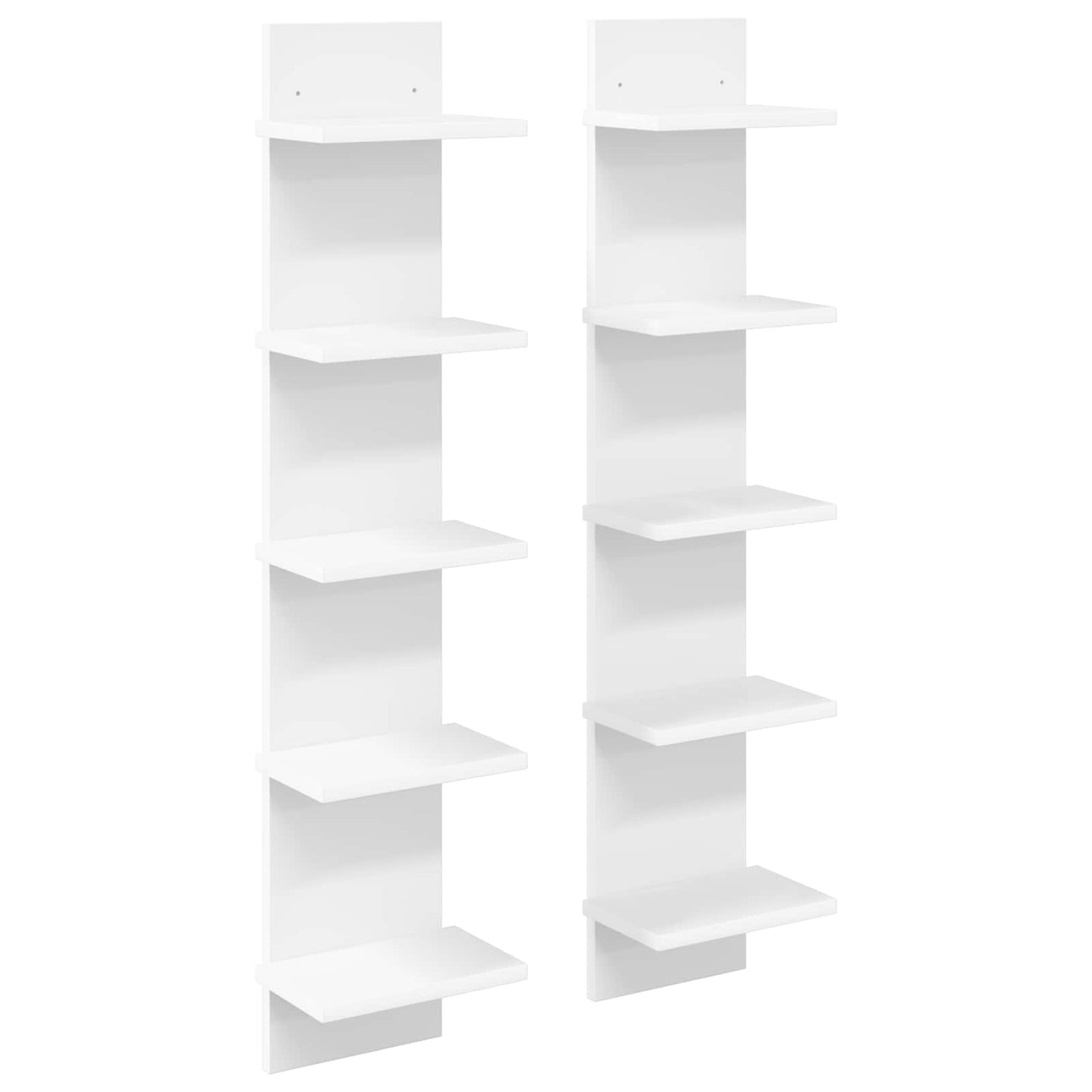 Wandplank 2 st Wit 22 x 15 x 100 cm Bewerkt hout