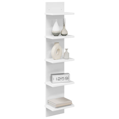Wandplank 2 st Wit 22 x 15 x 100 cm Bewerkt hout