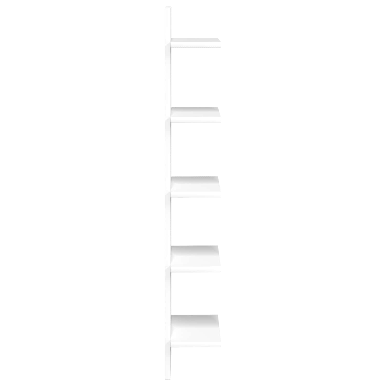 Wandplank 2 st Wit 22 x 15 x 100 cm Bewerkt hout