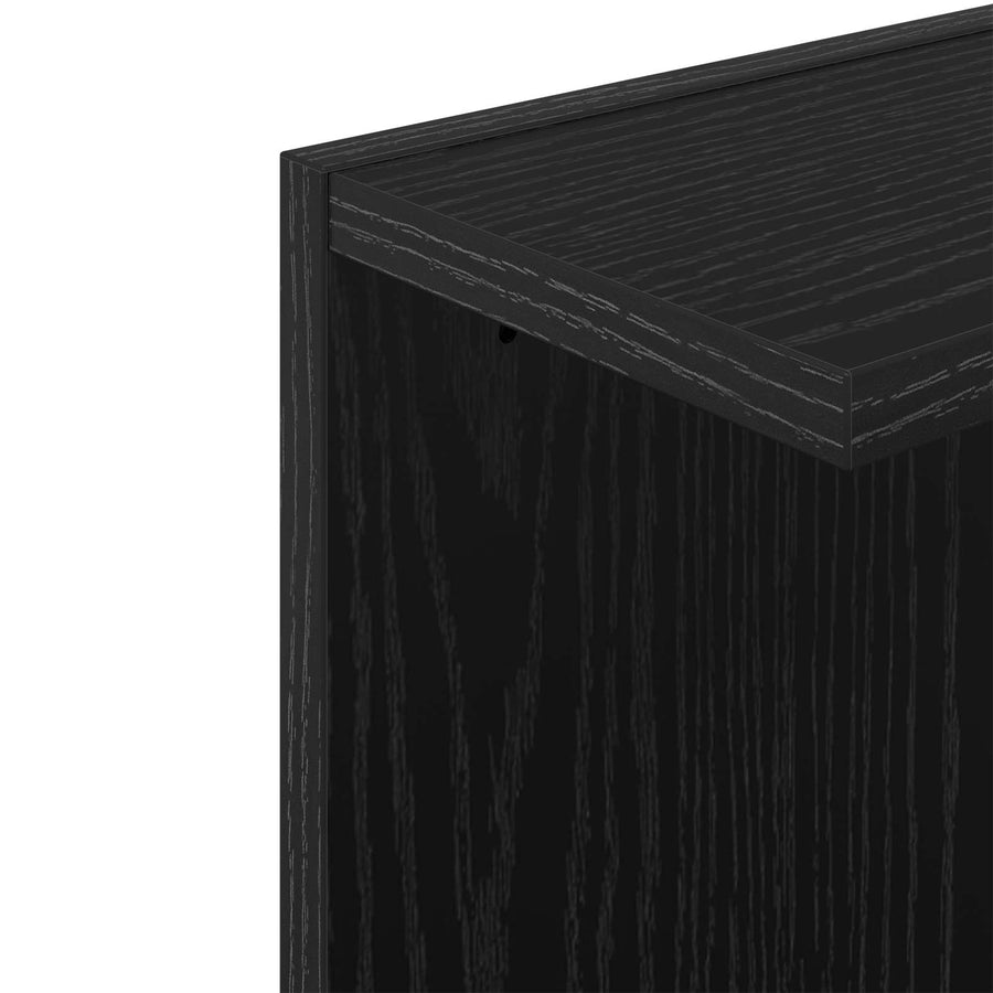 Wandplank Zwart eiken 22 x 15 x 100 cm Bewerkt hout