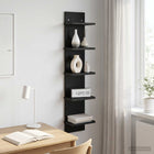 Wandplank 100x22x15 cm zwart eiken bewerkt hout