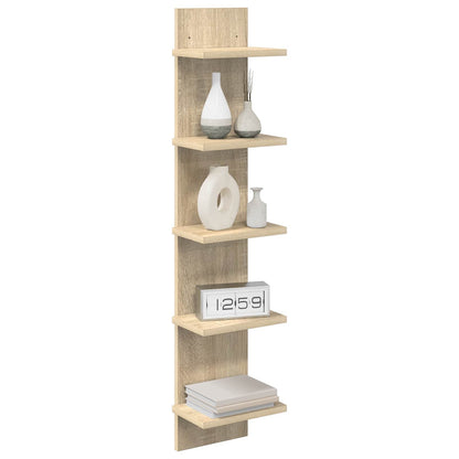 Wandplank 2 st Sonoma Eiken 22 x 15 x 100 cm Bewerkt hout