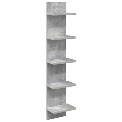 Wandplank Betongrijs 22 x 15 x 100 cm Bewerkt hout
