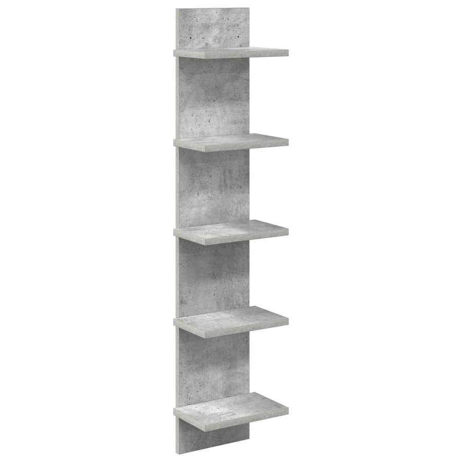 Wandplank Betongrijs 22 x 15 x 100 cm Bewerkt hout
