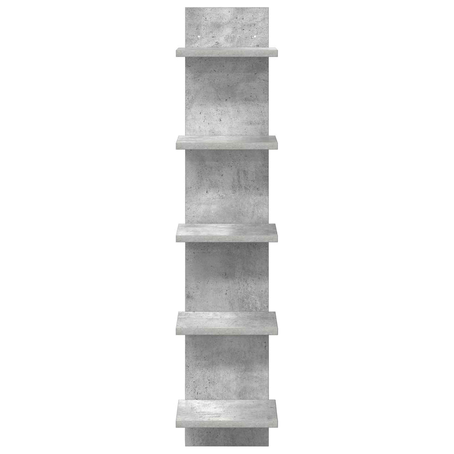 Wandplank Betongrijs 22 x 15 x 100 cm Bewerkt hout