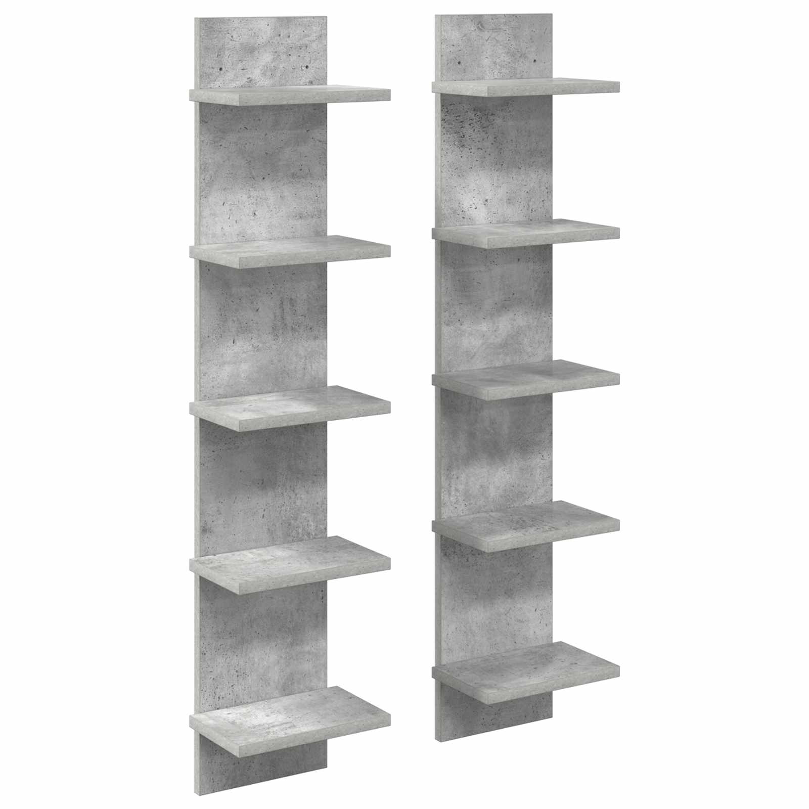 Wandplank 2 st Betongrijs 22 x 15 x 100 cm Bewerkt hout