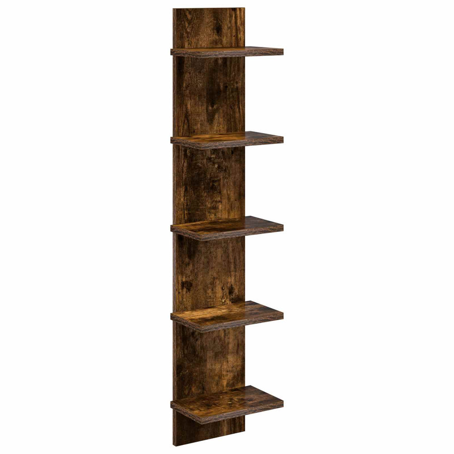 Wandplank Gerookt eiken 22 x 15 x 100 cm Bewerkt hout