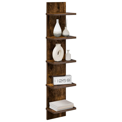 Wandplank Gerookt eiken 22 x 15 x 100 cm Bewerkt hout
