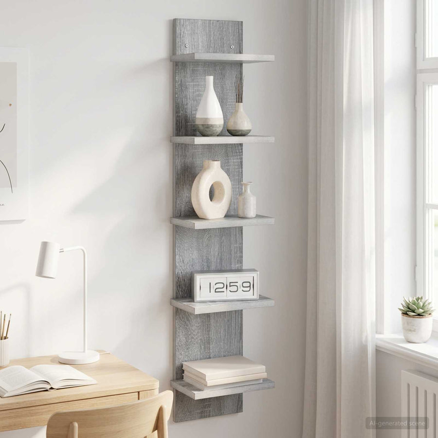 Wandplank Grijs Sonoma 22 x 15 x 100 cm Bewerkt hout