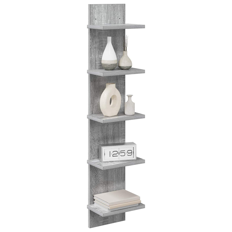 Wandplank Grijs Sonoma 22 x 15 x 100 cm Bewerkt hout