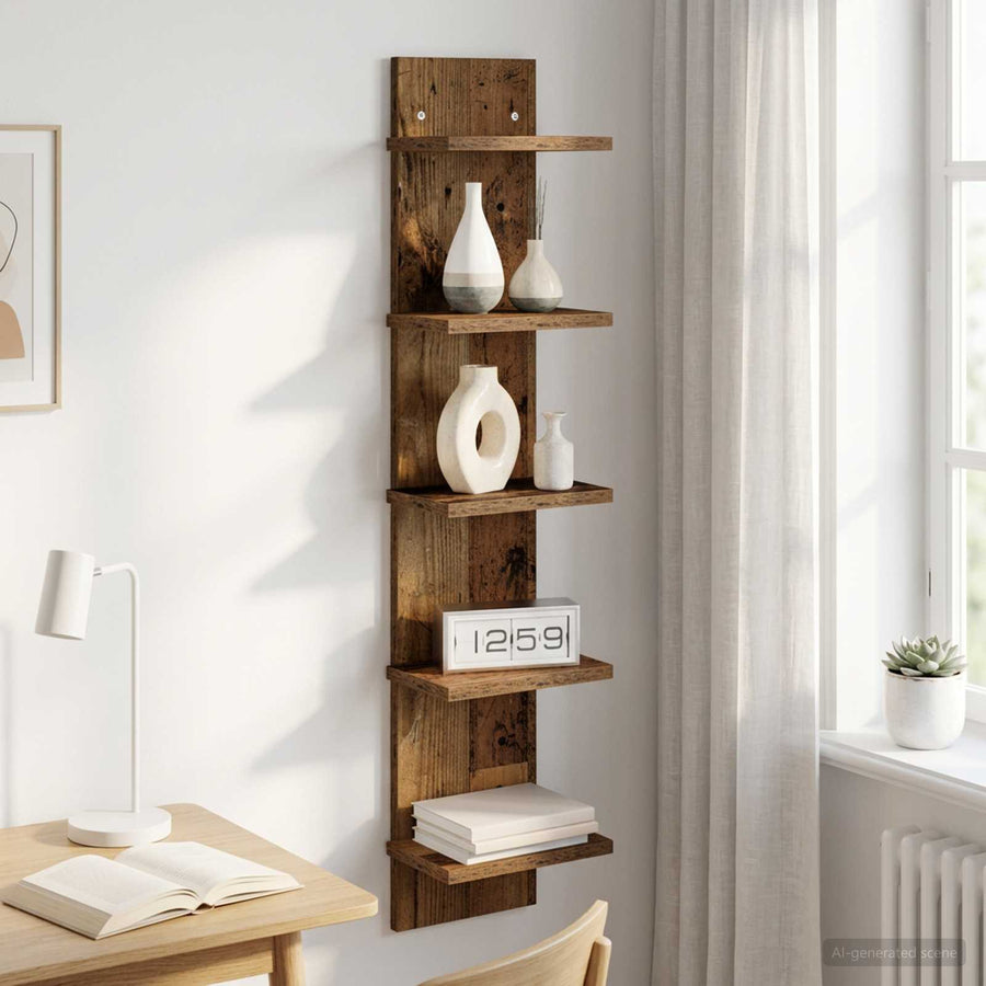 Wandplank Oud hout 22 x 15 x 100 cm Bewerkt hout