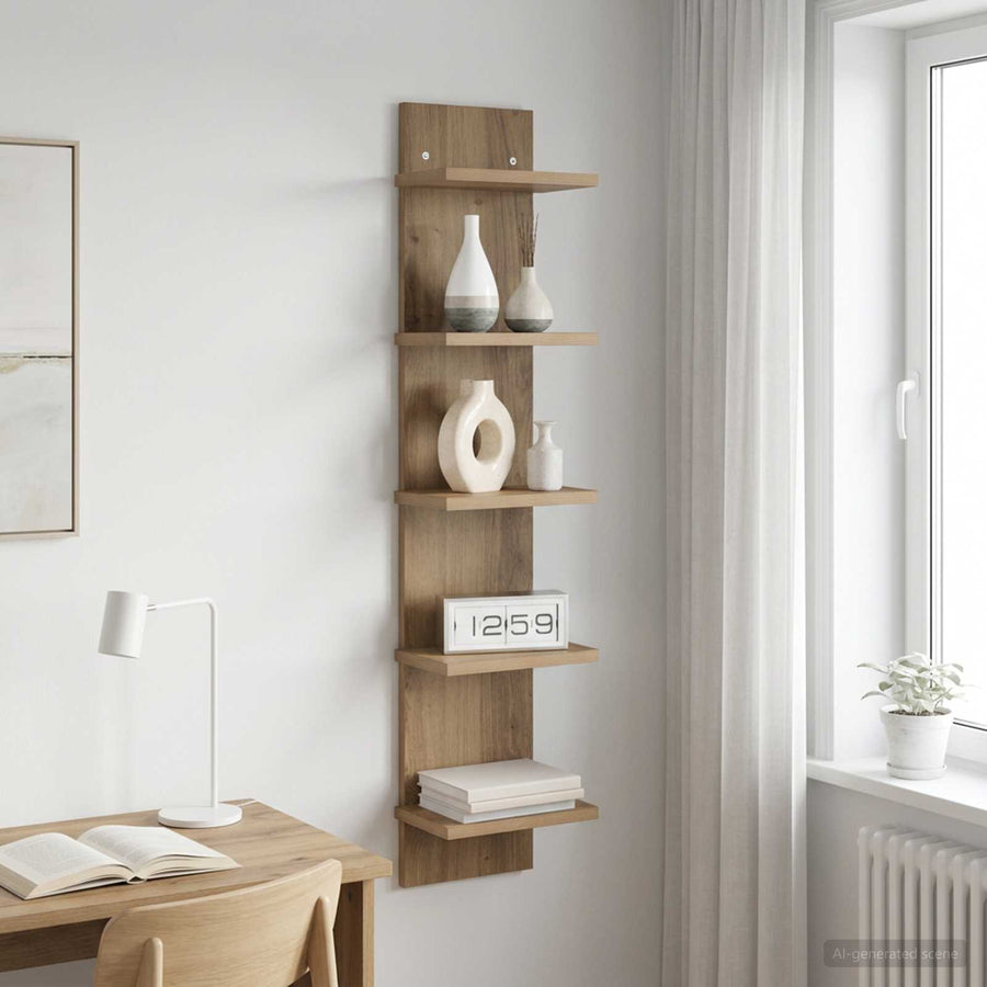 Wandplank Artisanaal eiken 22 x 15 x 100 cm Bewerkt hout
