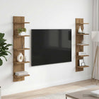 Wandplank 2 st eiken 100x22x15 cm