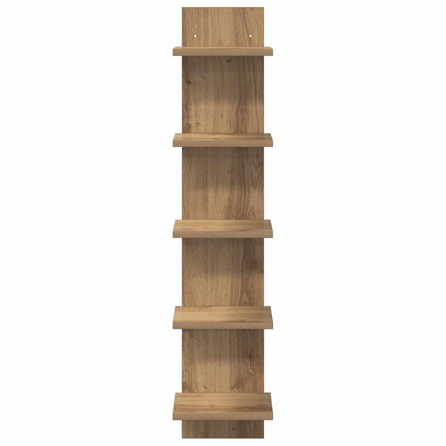 Wandplank 2 st Artisanaal eiken 22 x 15 x 100 cm Bewerkt hout