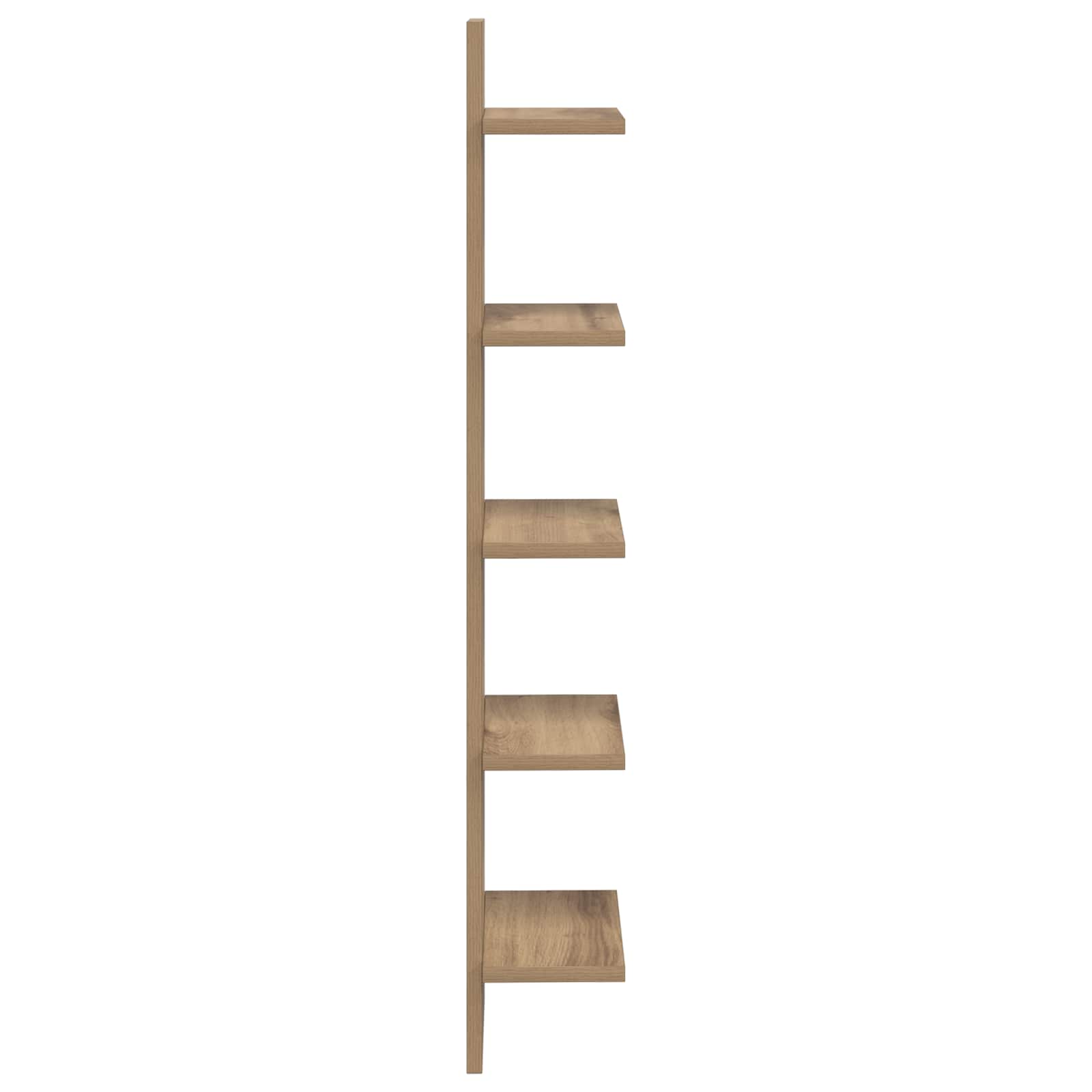 Wandplank 2 st Artisanaal eiken 22 x 15 x 100 cm Bewerkt hout