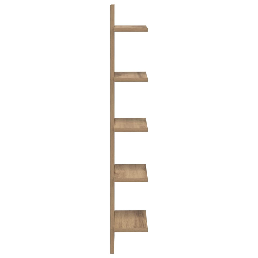 Wandplank 2 st Artisanaal eiken 22 x 15 x 100 cm Bewerkt hout