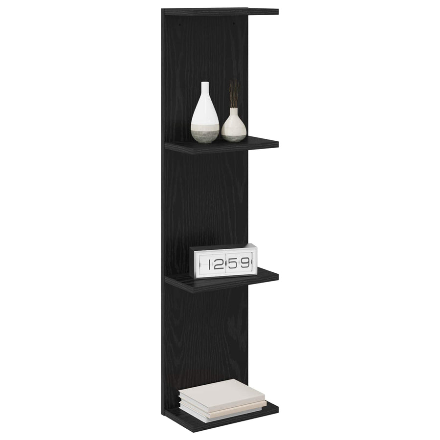 Wandplank 2 pcs Zwart eiken 22 x 15 x 100 cm Bewerkt hout