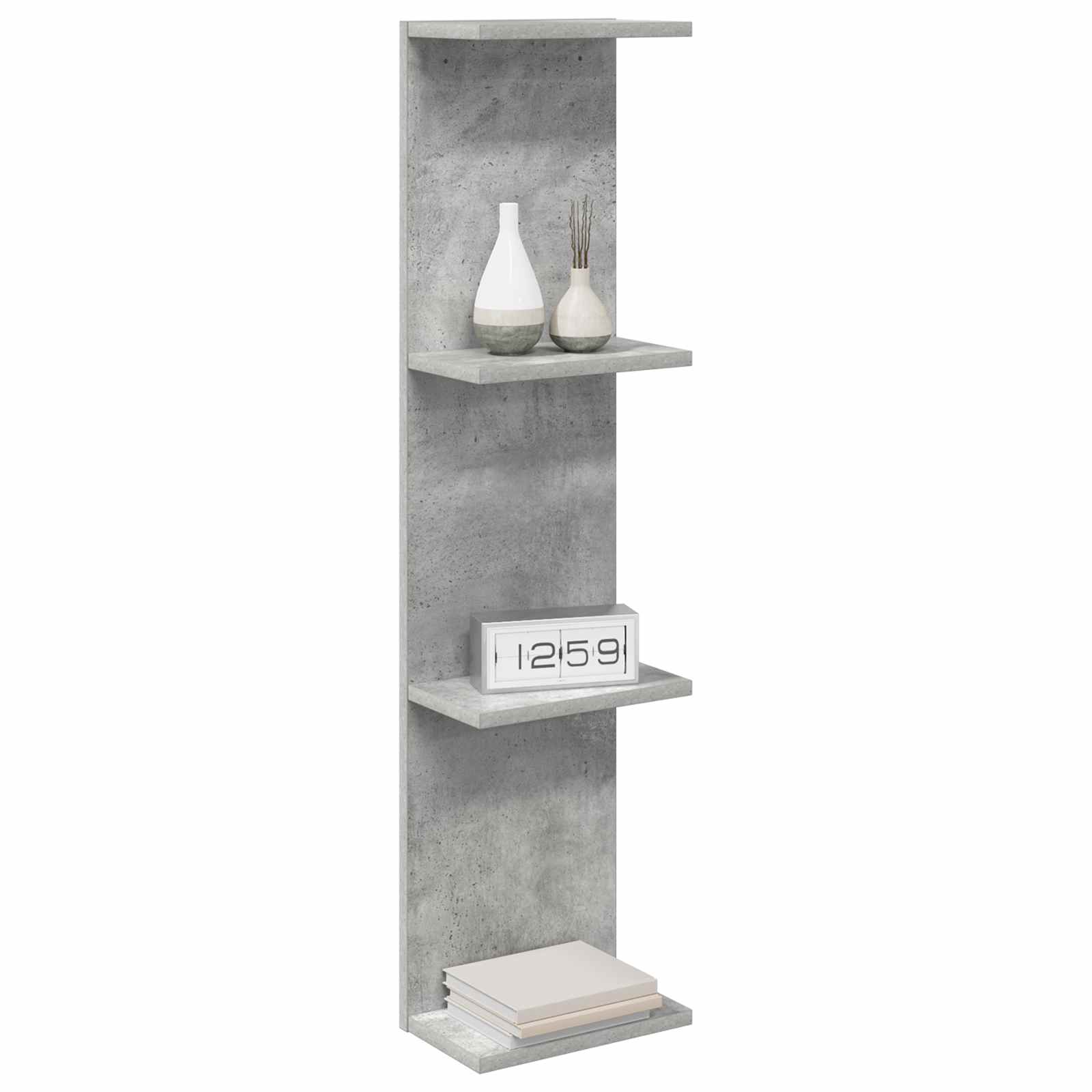 Wandplank Betongrijs 22 x 15 x 100 cm Bewerkt hout
