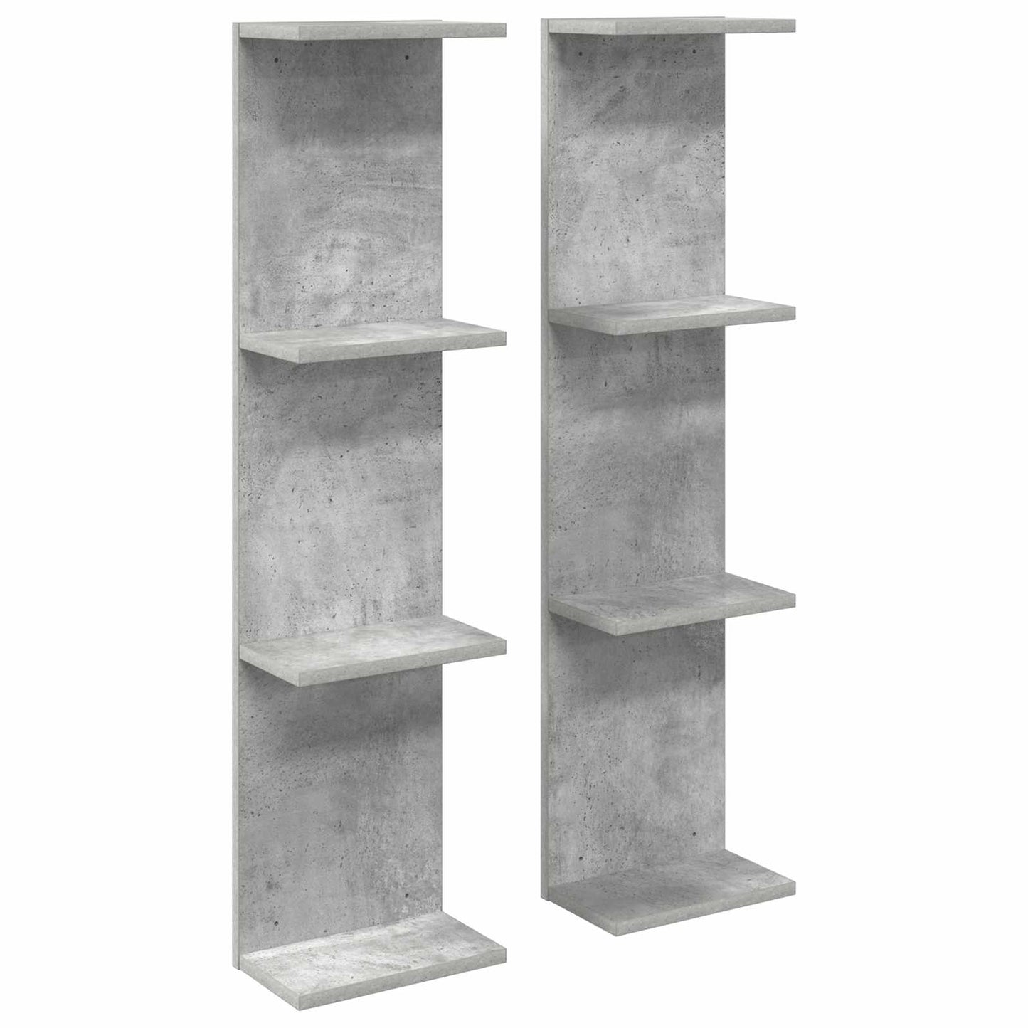 Wandplank 2 pcs Betongrijs 22 x 15 x 100 cm Bewerkt hout