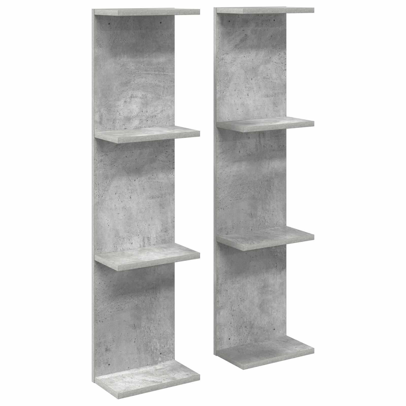 Wandplank 2 pcs Betongrijs 22 x 15 x 100 cm Bewerkt hout