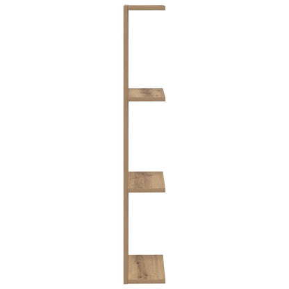 Wandplank 2 pcs Artisanaal eiken 22 x 15 x 100 cm Bewerkt hout
