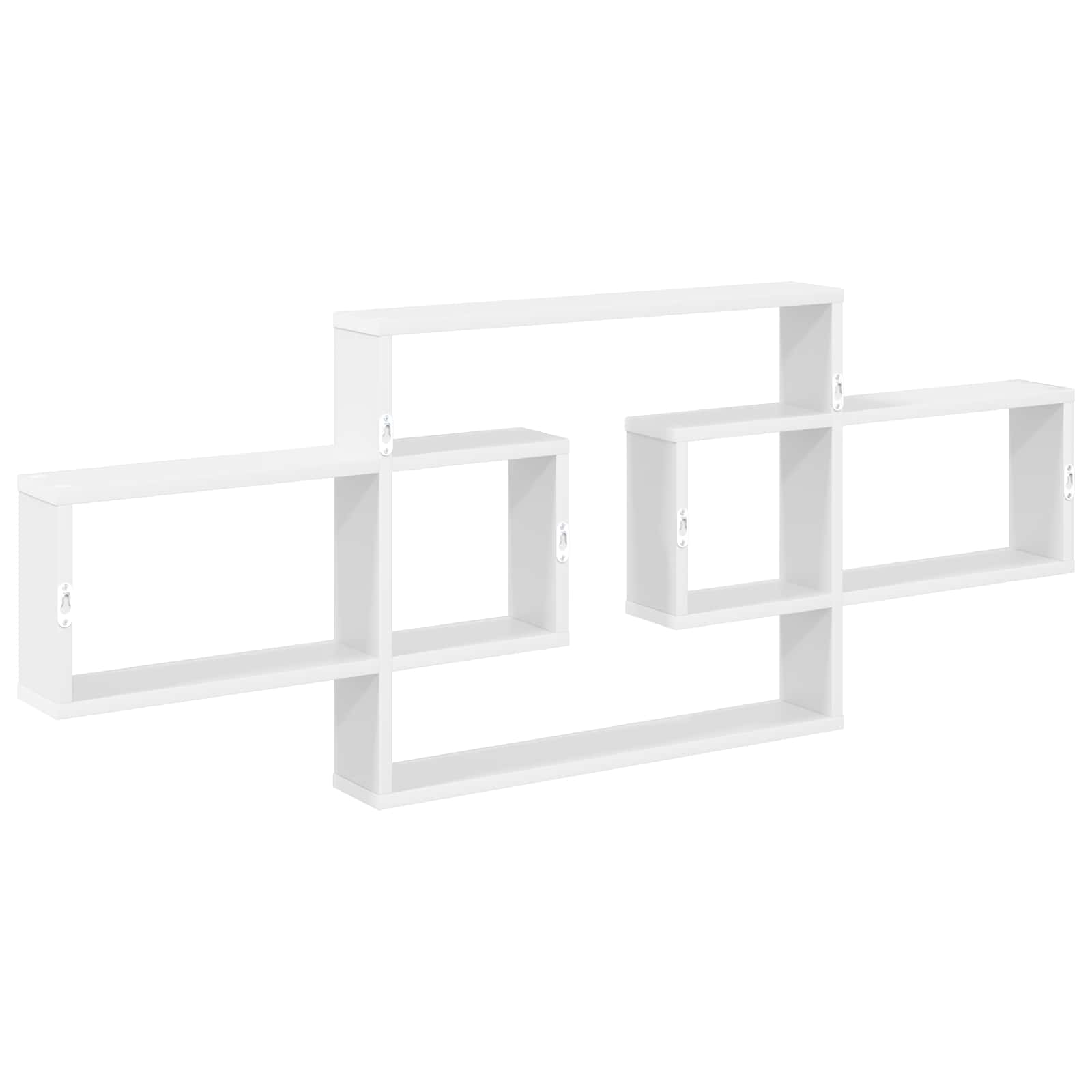 Wandplank Wit 130 x 10 x 50 cm Bewerkt hout