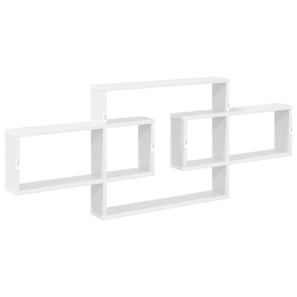 Wandplank Wit 130 x 10 x 50 cm Bewerkt hout