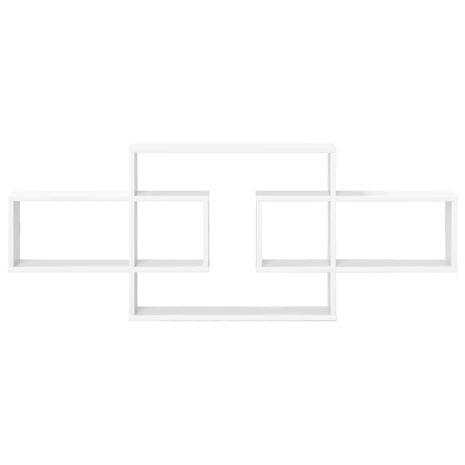 Wandplank Wit 130 x 10 x 50 cm Bewerkt hout