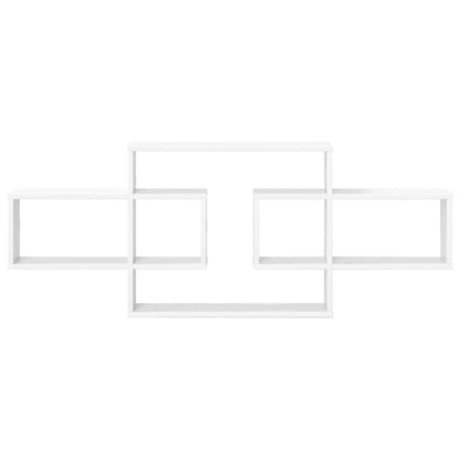 Wandplank Wit 130 x 10 x 50 cm Bewerkt hout