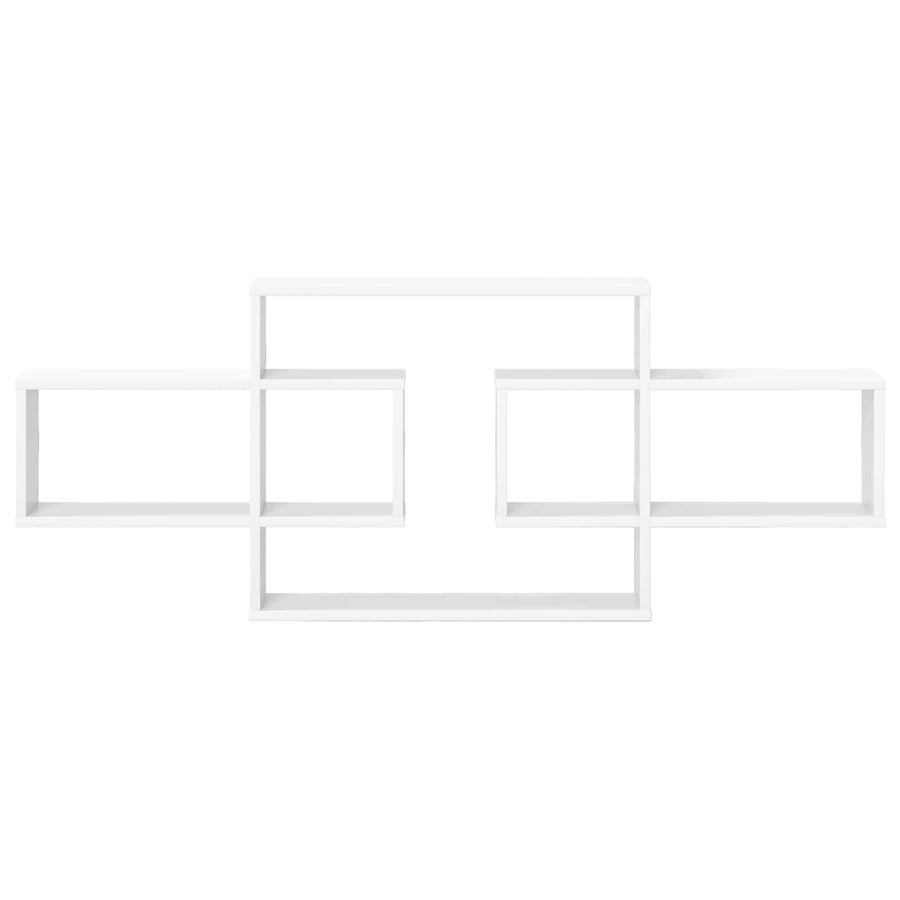 Wandplank Wit 130 x 10 x 50 cm Bewerkt hout