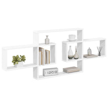 Wandplank Wit 130 x 10 x 50 cm Bewerkt hout
