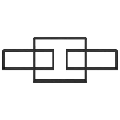 Wandplank Zwart eiken 130 x 10 x 50 cm Bewerkt hout