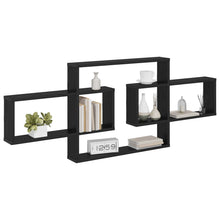 Wandplank Zwart eiken 130 x 10 x 50 cm Bewerkt hout
