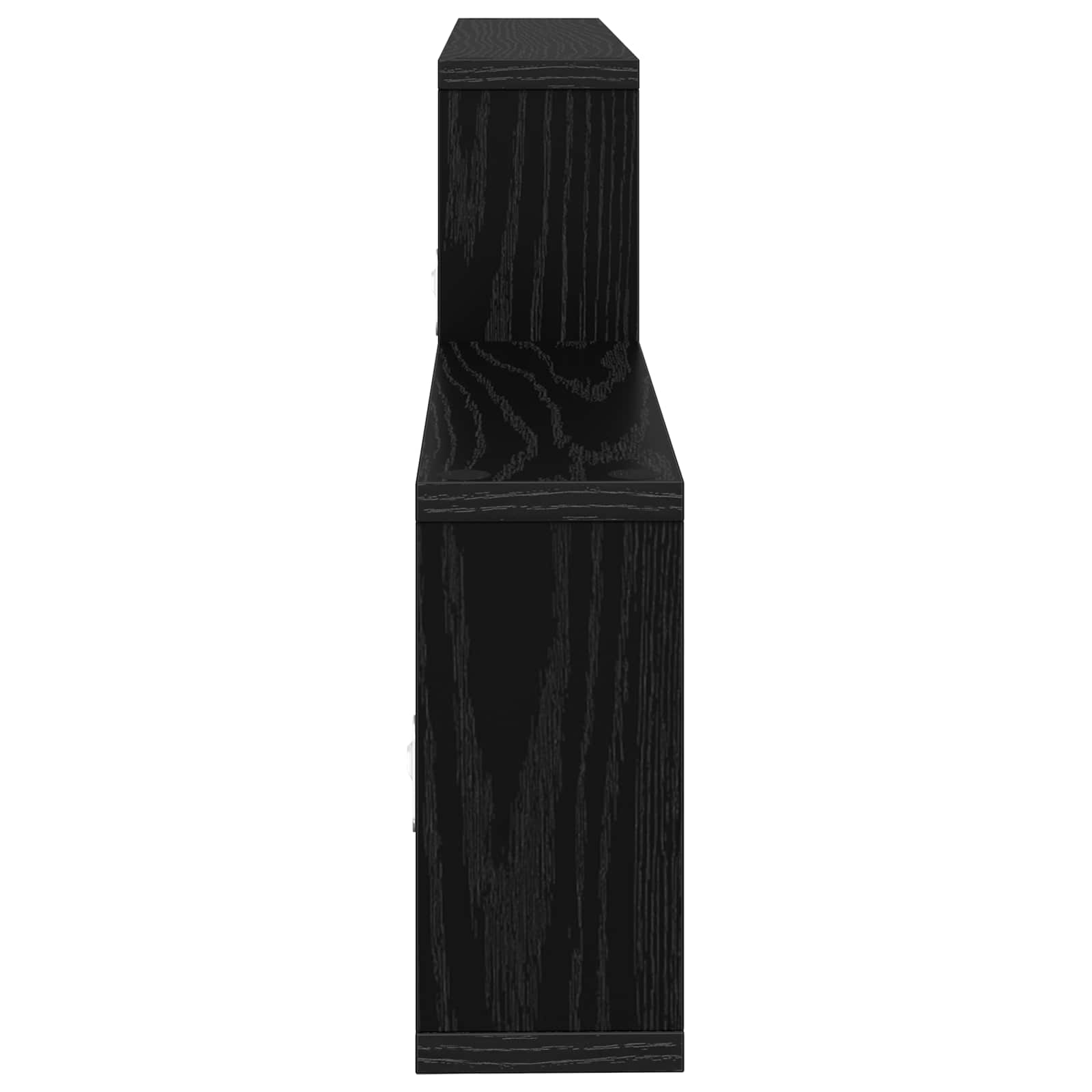 Wandplank Zwart eiken 130 x 10 x 50 cm Bewerkt hout