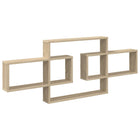Wandplank 130x10x50 cm bewerkt hout Sonoma eiken