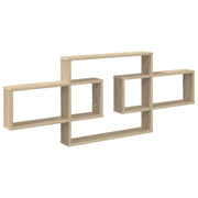 Wandplank 130x10x50 cm bewerkt hout Sonoma eiken