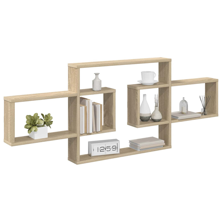 Wandplank Sonoma Eiken 130 x 10 x 50 cm Bewerkt hout