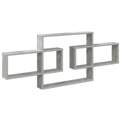 Wandplank Betongrijs 130 x 10 x 50 cm Bewerkt hout