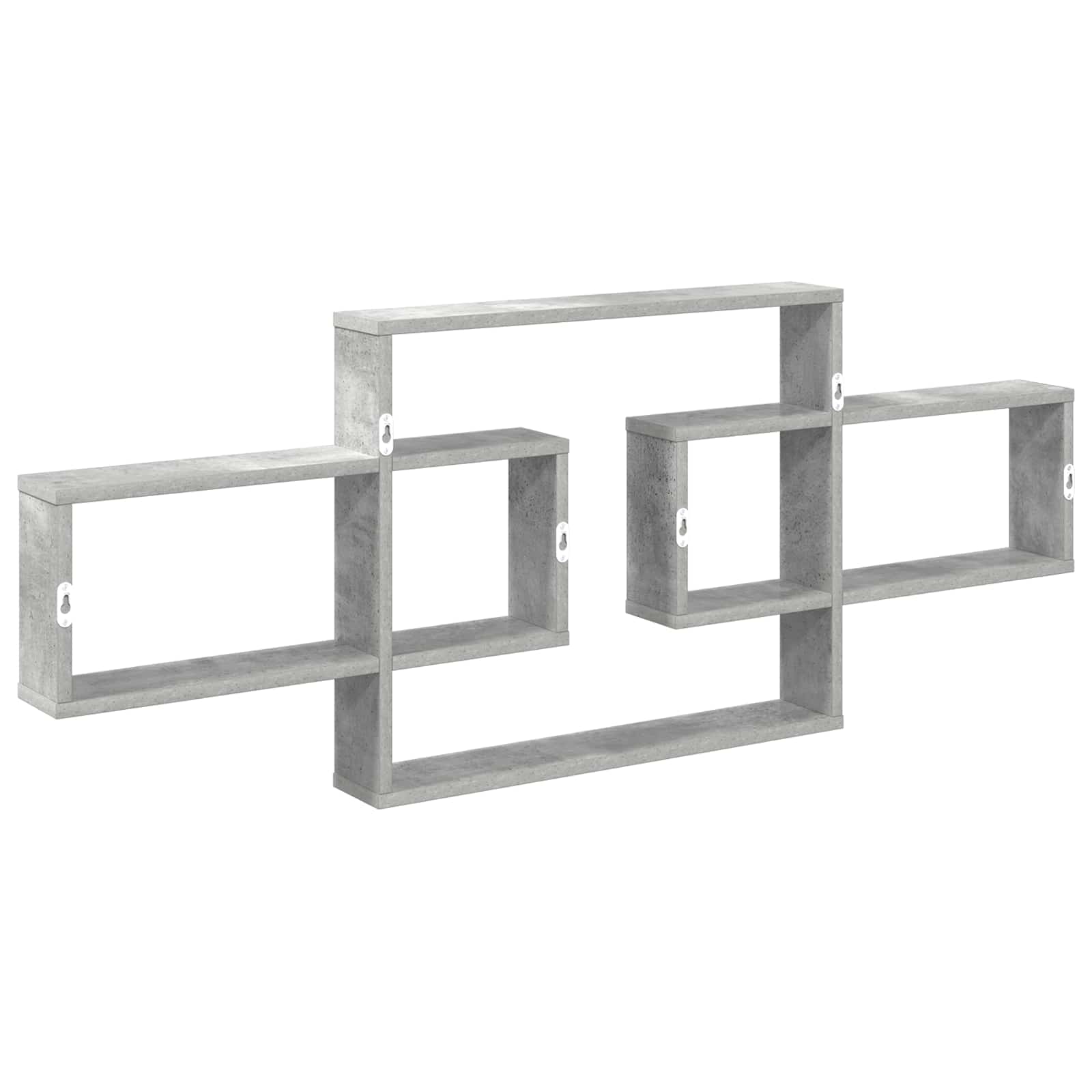 Wandplank Betongrijs 130 x 10 x 50 cm Bewerkt hout